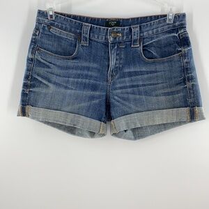 J CREW CUFF RAW HEM JEAN SHORTS MID RISE 2